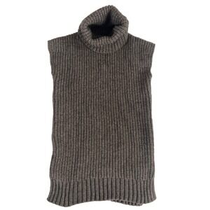 Vince Sleeveless Turtleneck Sweater Womens Small Brown Chunky Knit Pullover